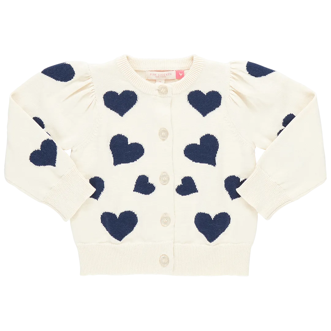 Mädchen Constance Pullover Marineblaue Verstreute Herzen