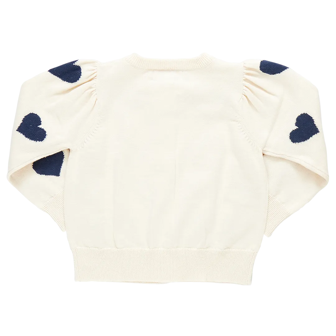 Mädchen Constance Pullover Marineblaue Verstreute Herzen