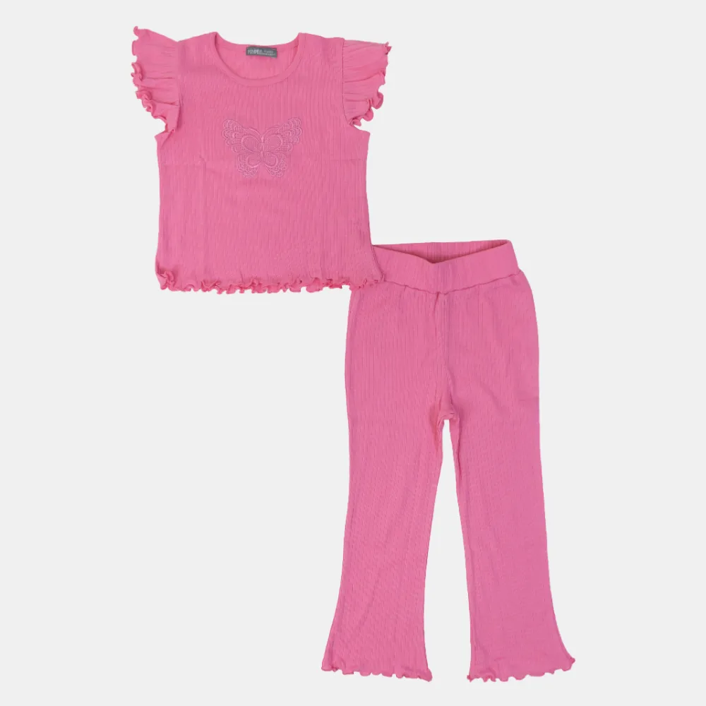 Mädchen Baumwoll 2-teiliges Outfit-Set - Schmetterlingsdesign