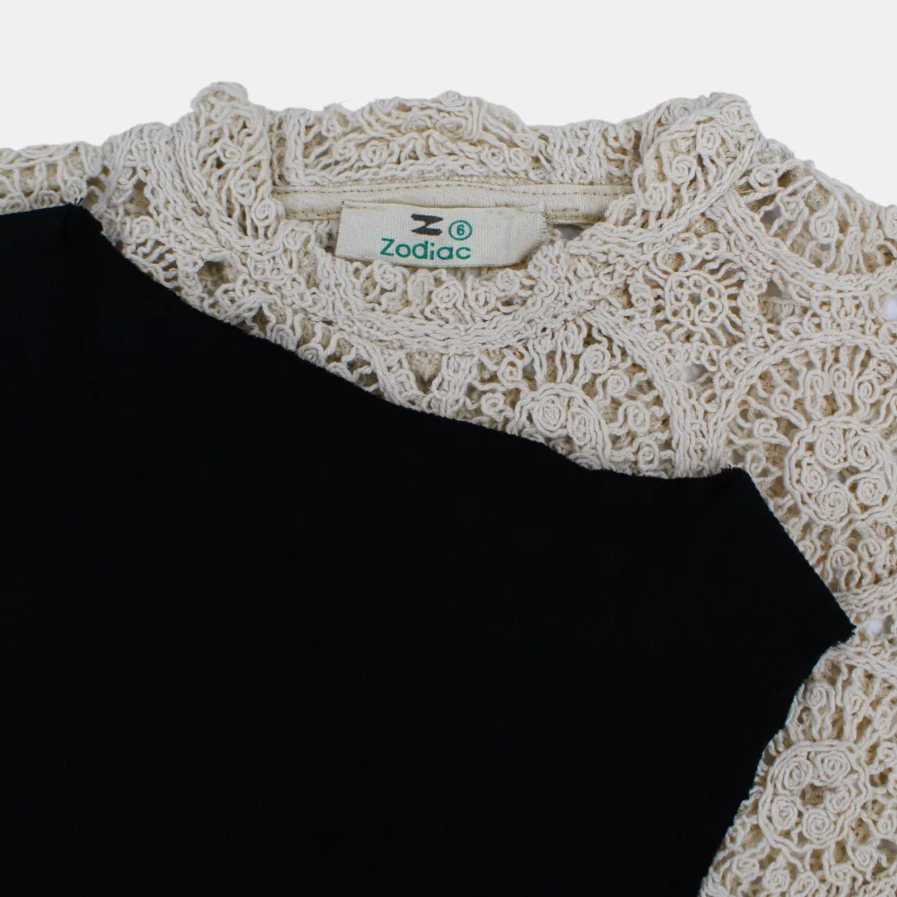 Mädchen Baumwollbluse mit Spitzendetails