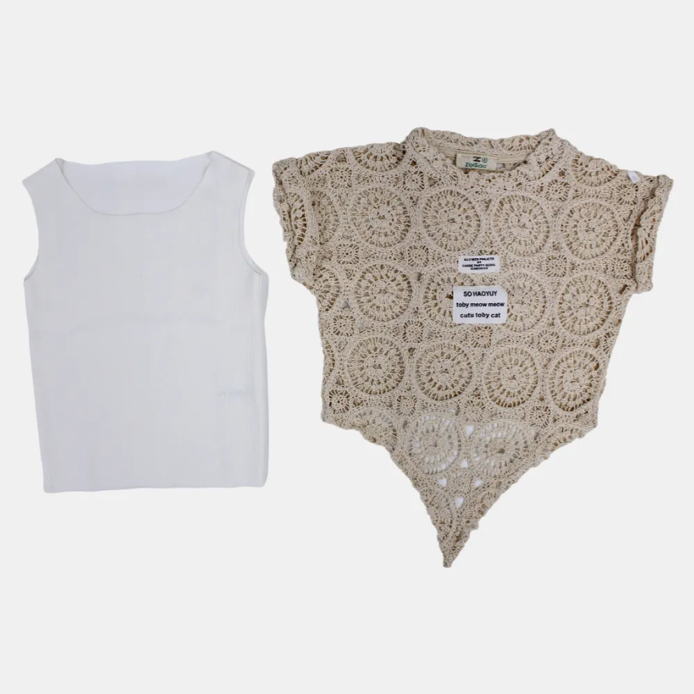 Mädchen Baumwollbluse mit Spitzendetails