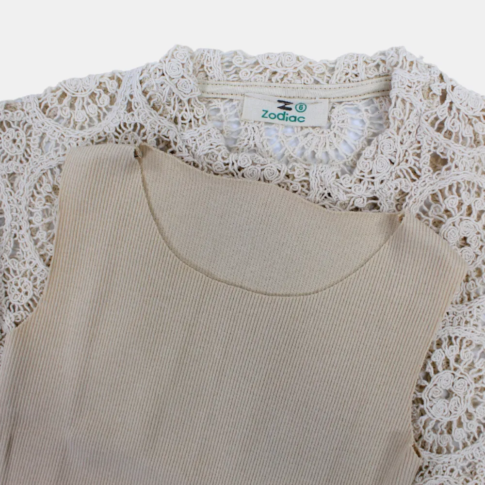 Mädchen Baumwollbluse mit Spitzendetails