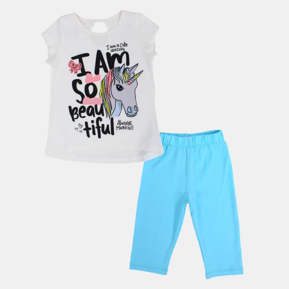 Mädchen Baumwoll Schlafanzug-Set - Schönes Einhorn Design