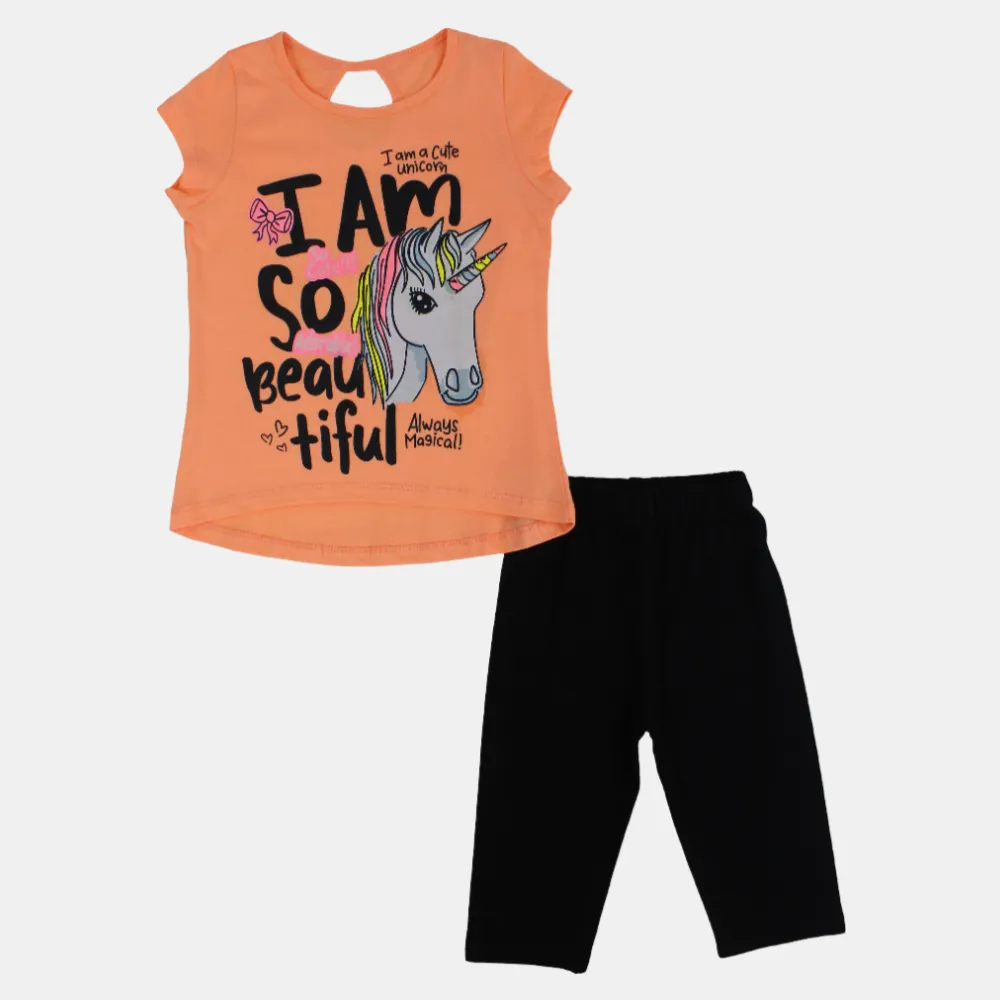 Mädchen Baumwoll Schlafanzug-Set - Schönes Einhorn Design