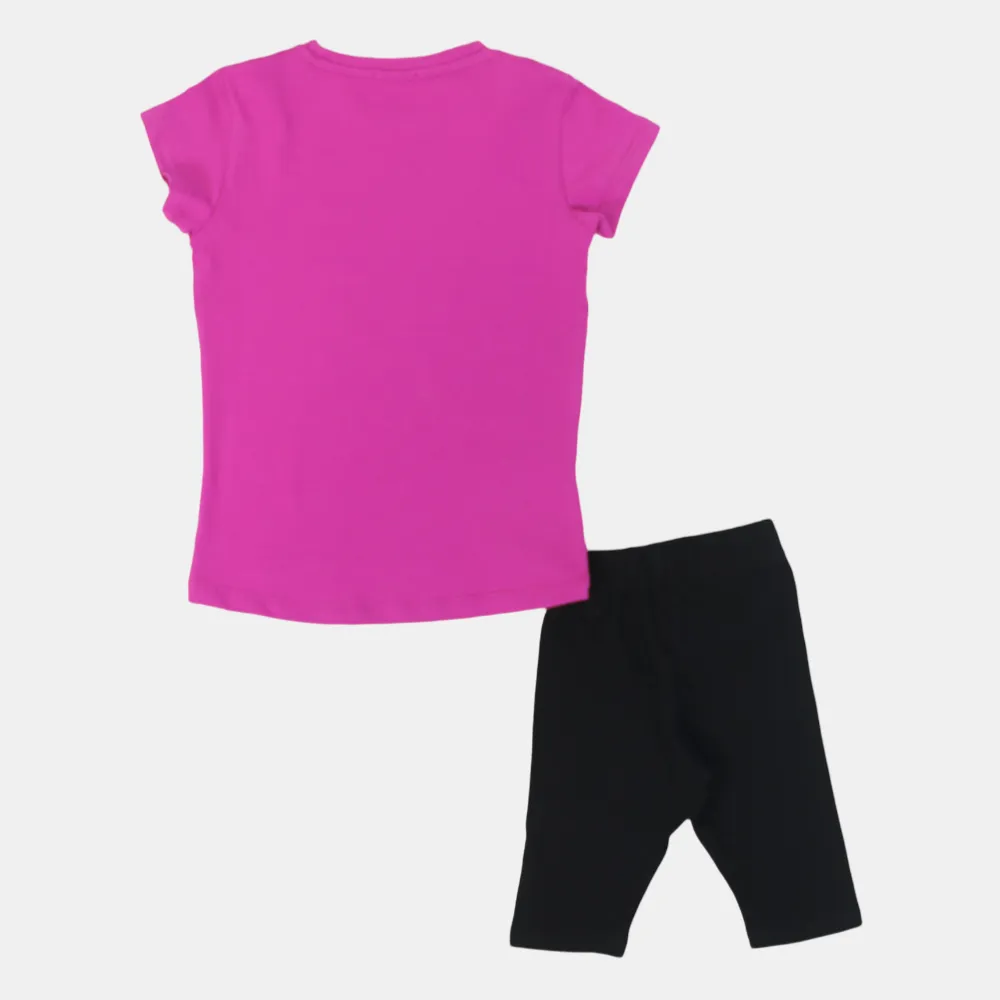 Mädchen Baumwoll-Pyjama-Set – Fuchsia mit „Magic“ Einhorn-Design