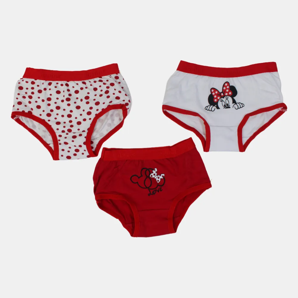 Mädchen Baumwollunterhosen – Rotes Minnie Mouse Design (3er Pack)