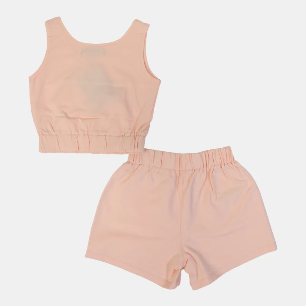 Mädchen Baumwoll-Armlos 2-teiliges Outfit-Set