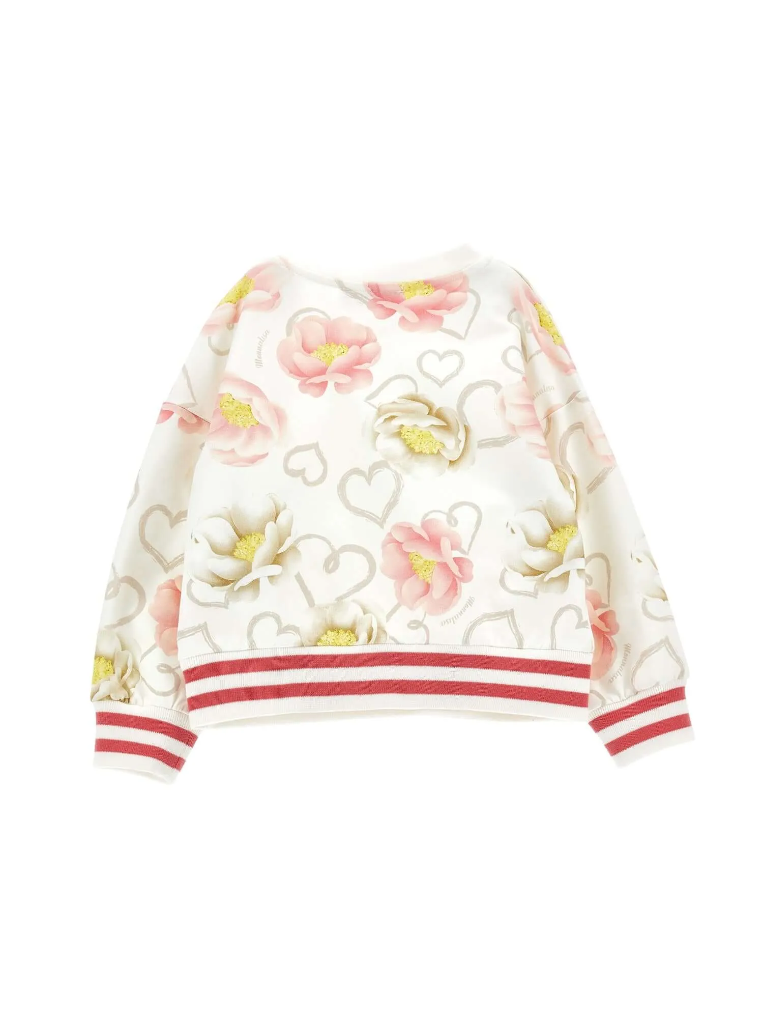 Mädchen Sahne Blumen Pullover