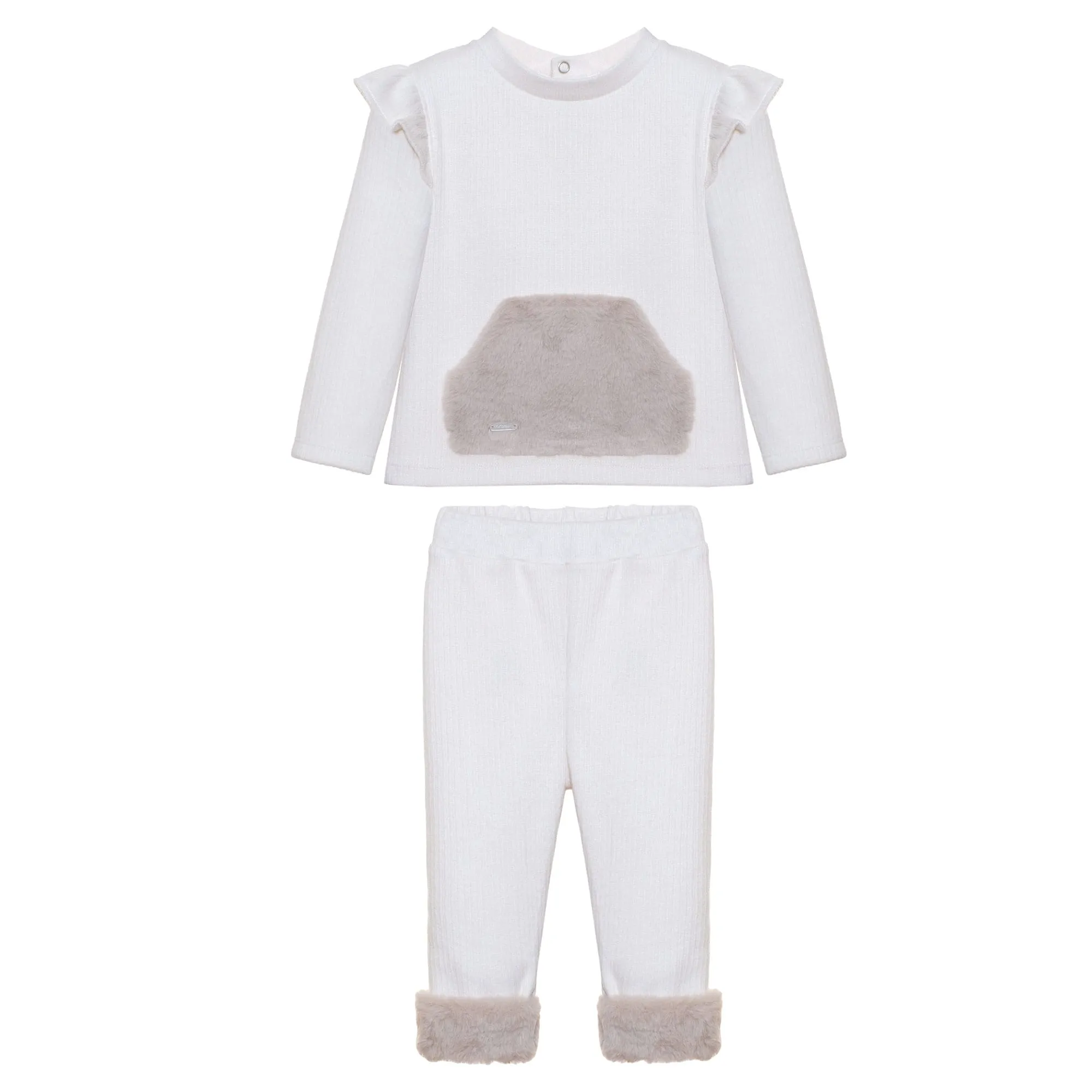 Mädchen Creme Leggings-Set