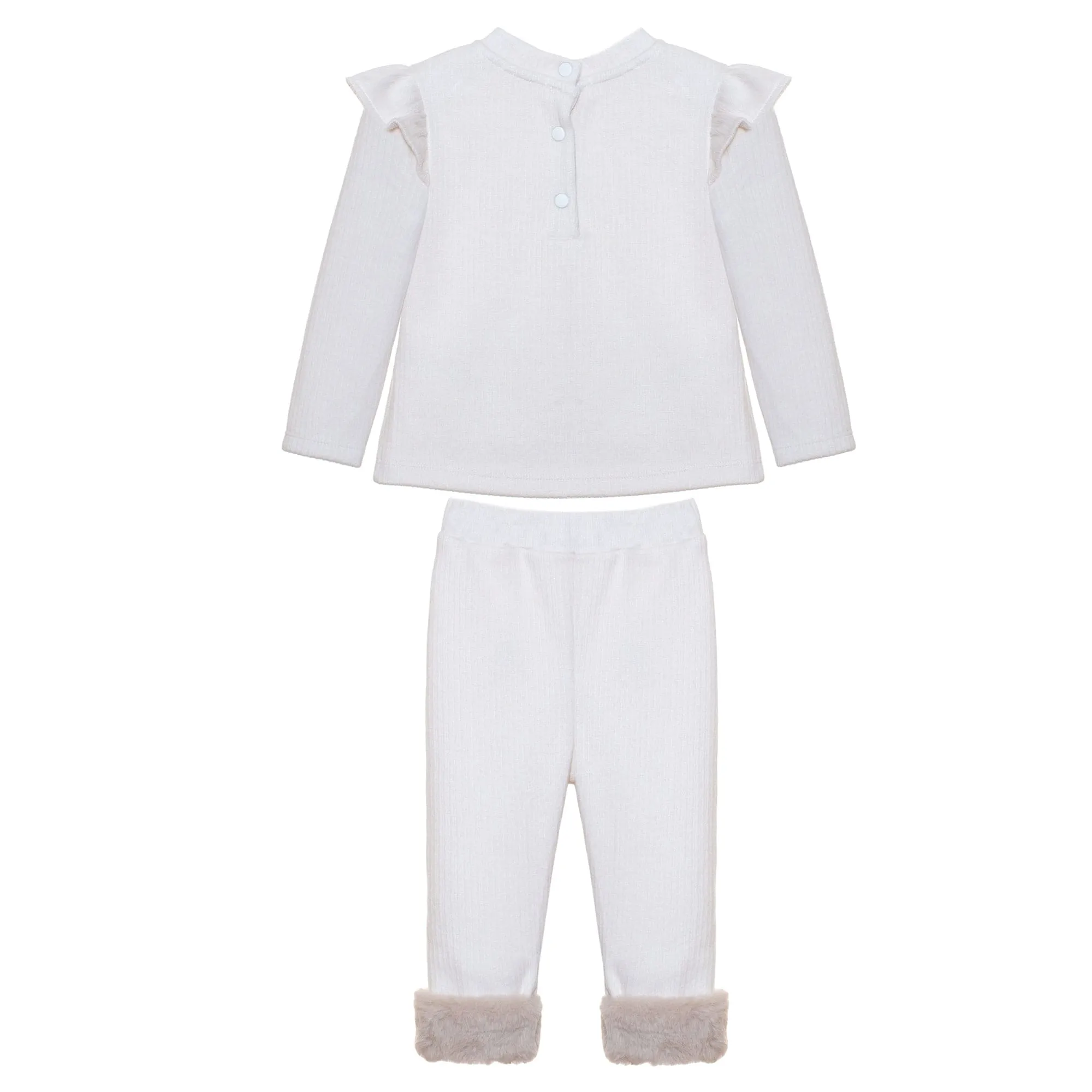 Mädchen Creme Leggings-Set
