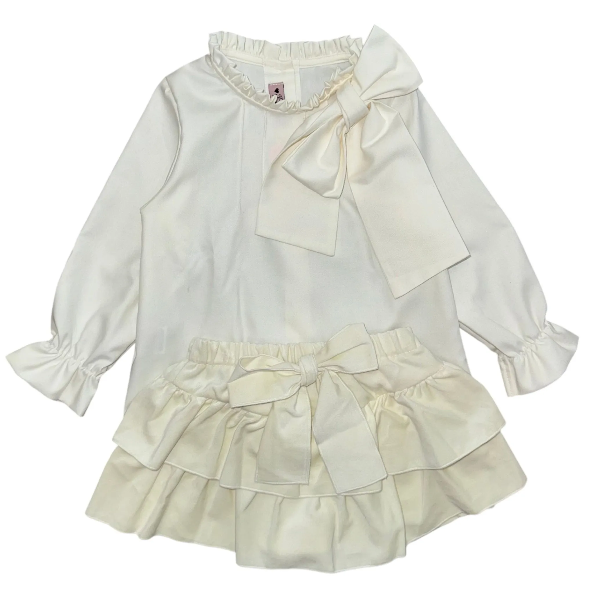 Mädchen Creme Rockhose & Blusen-Set