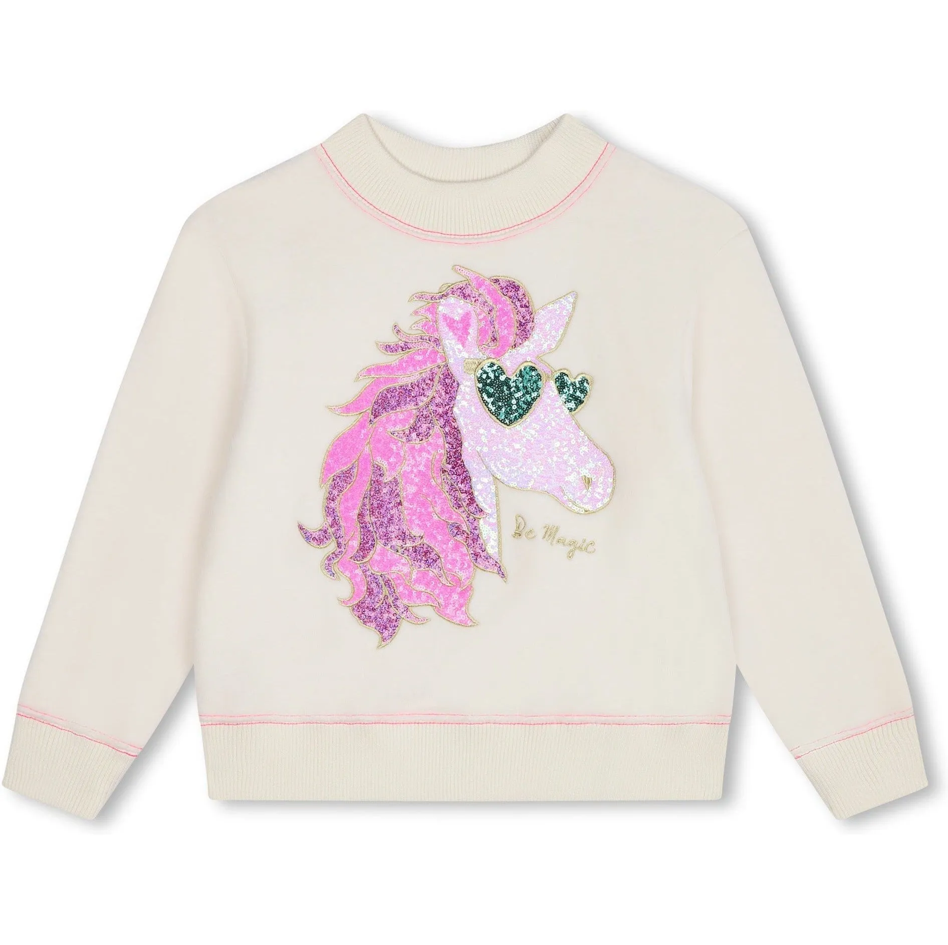 Mädchen Creme Einhorn Sweatshirt
