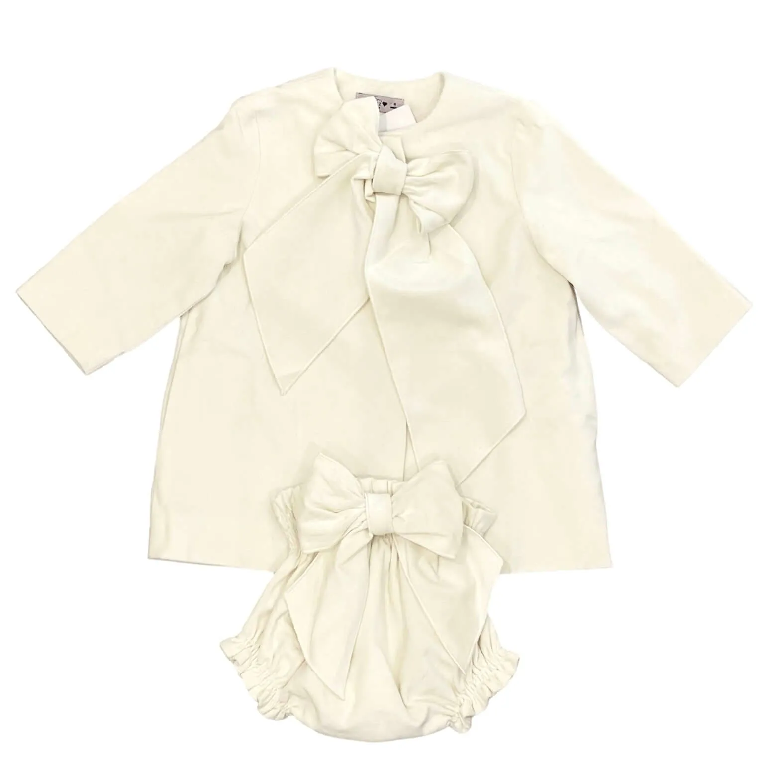 Mädchen Sahne Samt Mantel & Bloomers