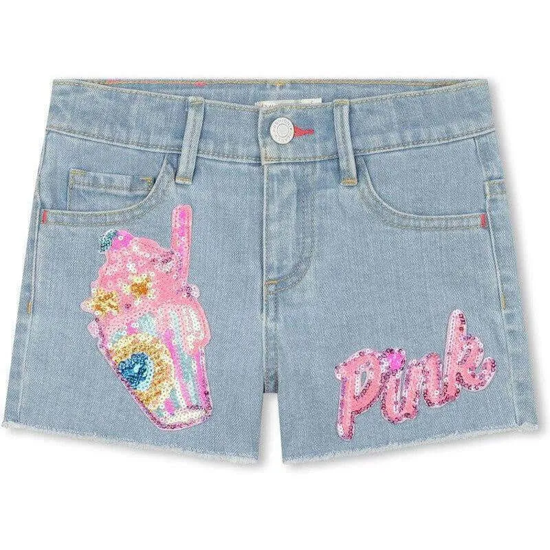Mädchen Jeans Shorts mit Pailletten