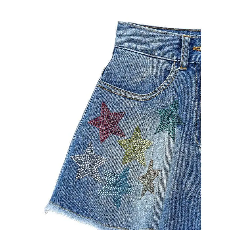 Mädchen Denim Star Shorts