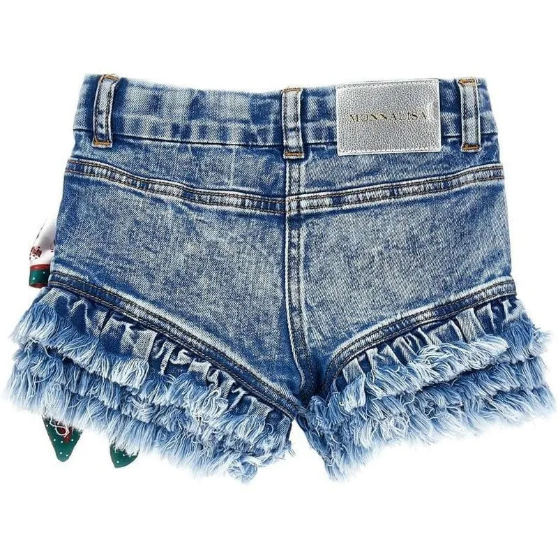 Mädchen Denim Erdbeer-Shorts