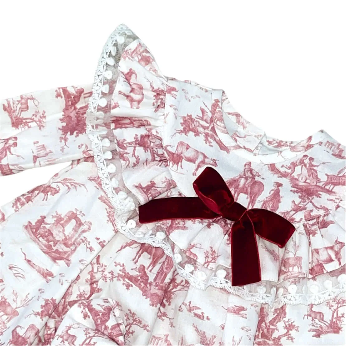 Mädchen Dunkelbedruckte Bluse & Bloomers
