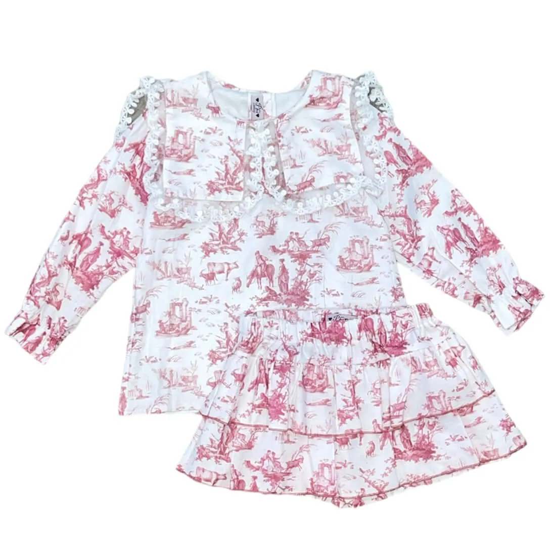 Mädchen Dunkeldruck Rockhose & Bluse