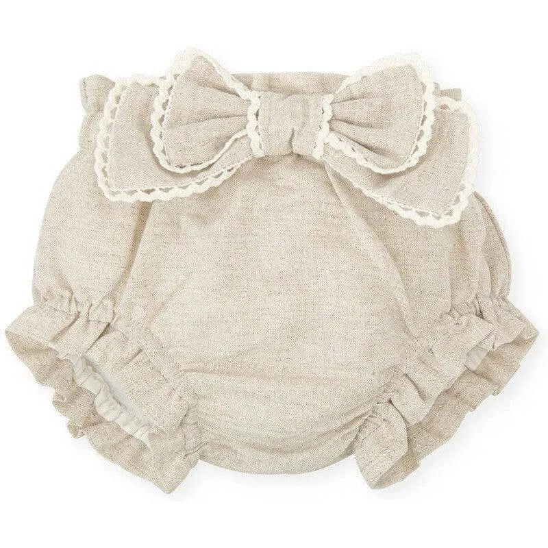 Mädchen Ecru Leinen Shorts