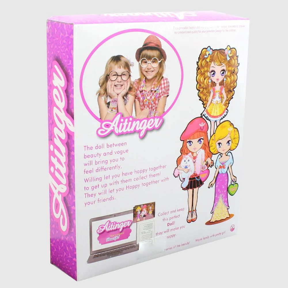 Mädchenmode Stylische Puppe mit Kleidern und Accessoires