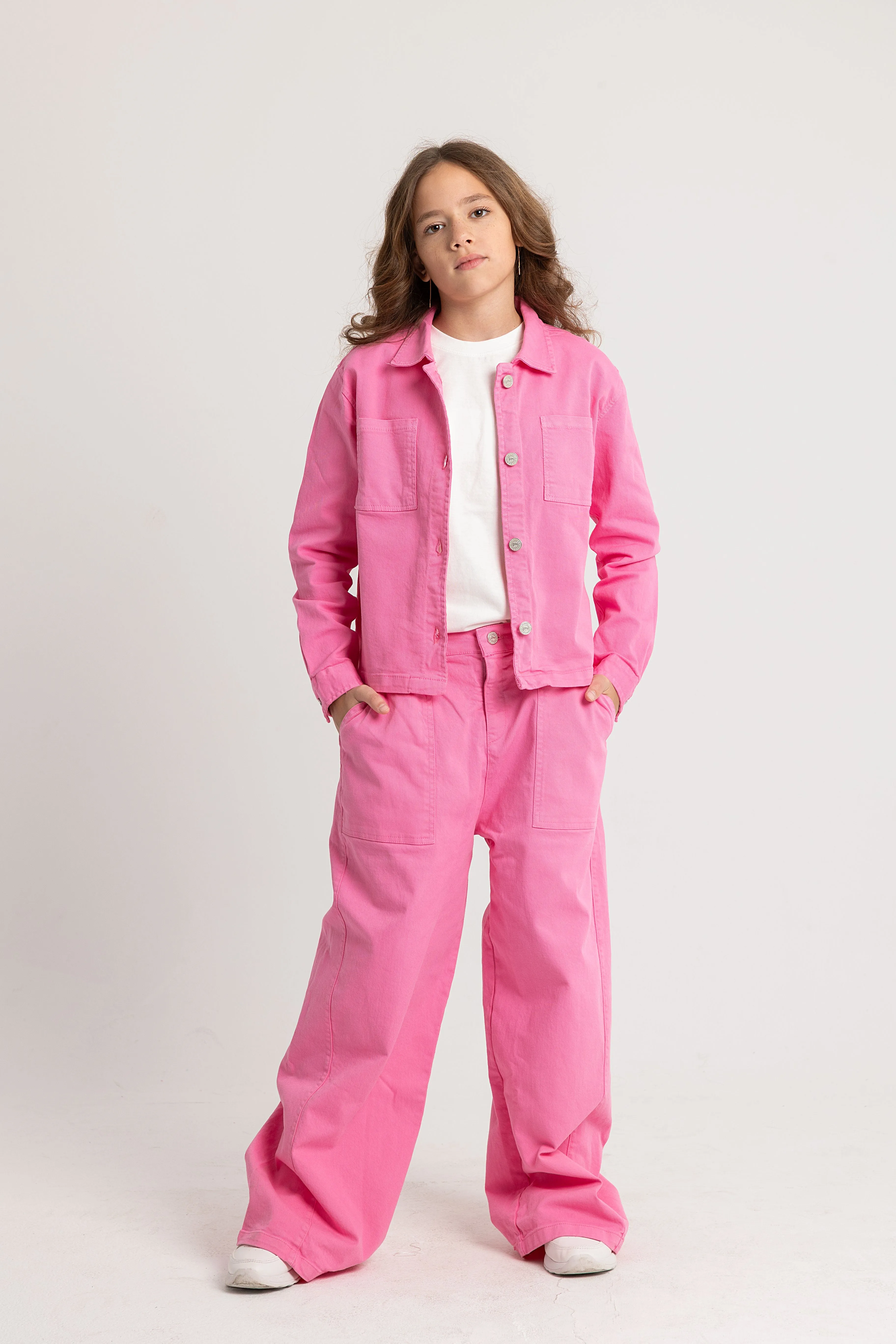 Mädchen Gabardine Hose – Fuchsia