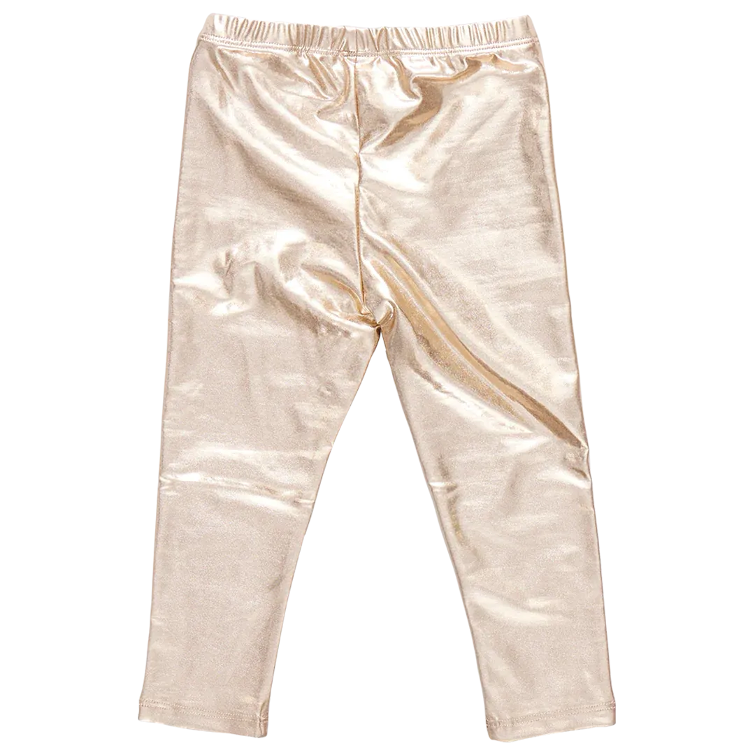 Mädchen Lame Legging - Hellgold