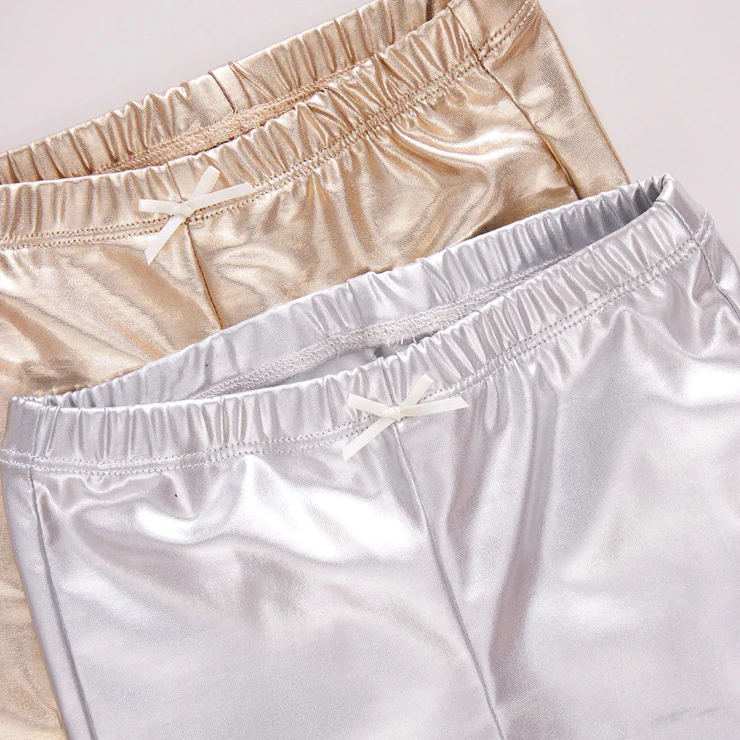 Mädchen Lame Legging - Hellgold