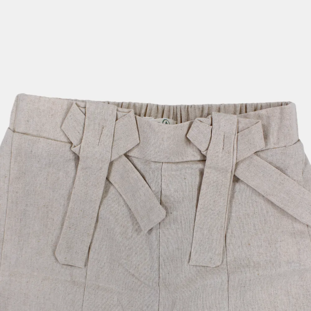Mädchen-Leinen-Shorts – Schleifendetails