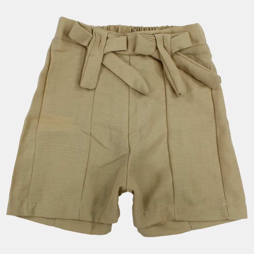 Mädchen-Leinen-Shorts – Schleifendetails