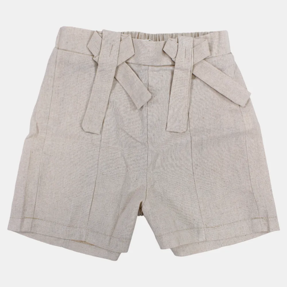 Mädchen-Leinen-Shorts – Schleifendetails