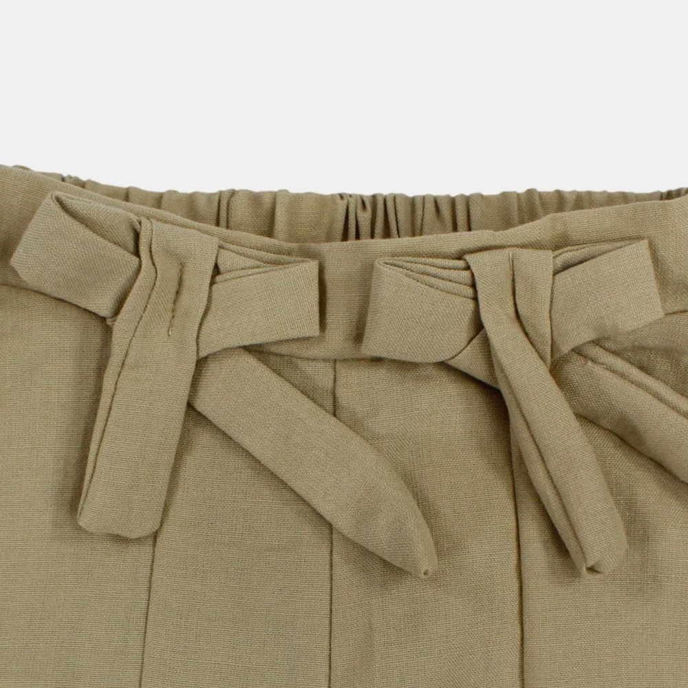Mädchen-Leinen-Shorts – Schleifendetails