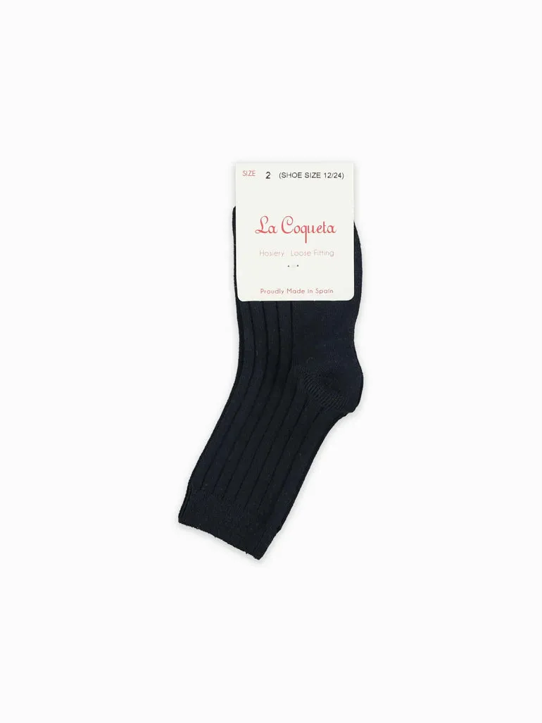 Mädchen Navy Rippenshort Socken