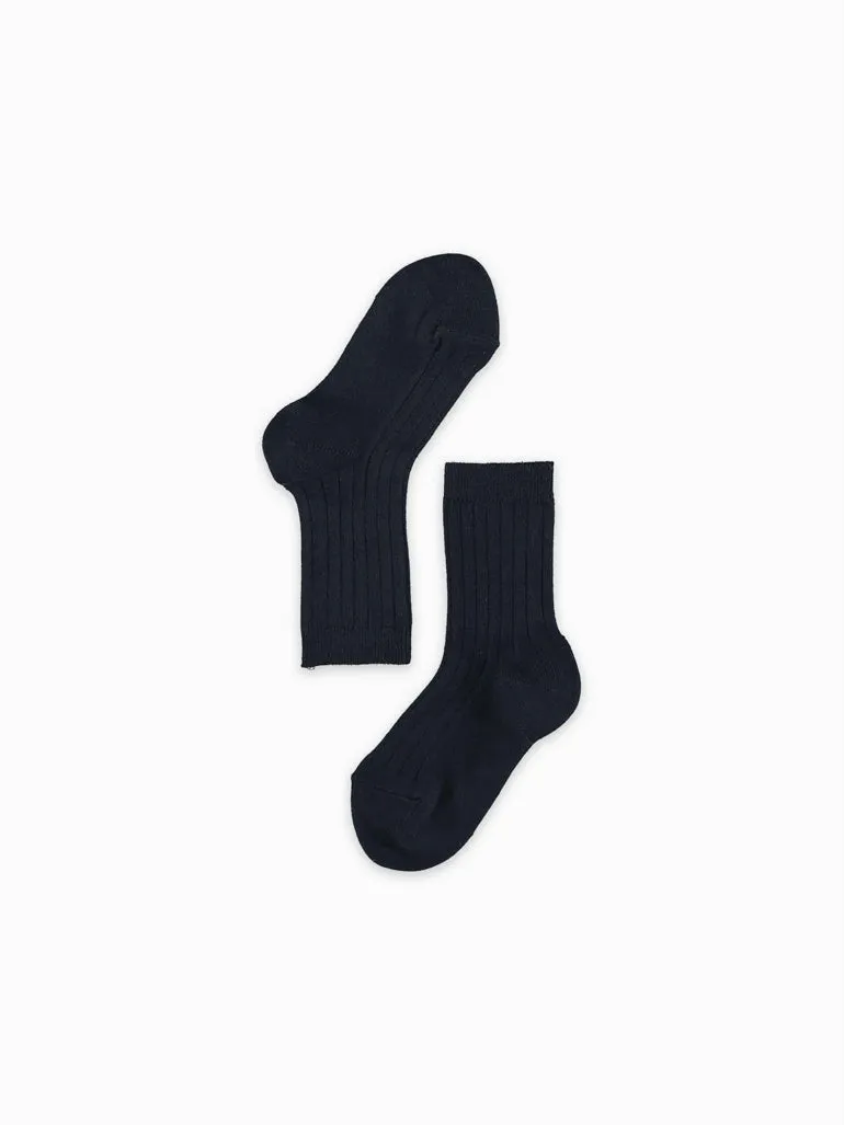 Mädchen Navy Rippenshort Socken