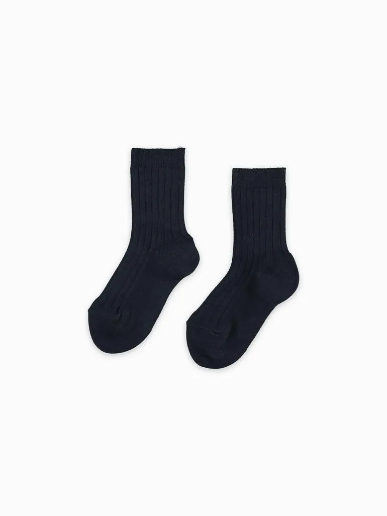 Mädchen Navy Rippenshort Socken