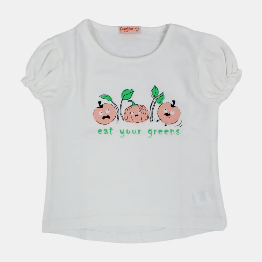 Mädchen Kurzarm Baumwoll-T-Shirt mit 