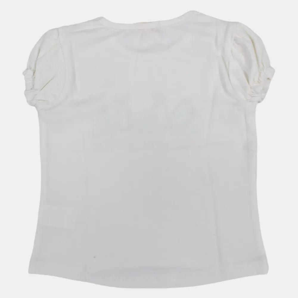 Mädchen Kurzarm Baumwoll-T-Shirt mit 