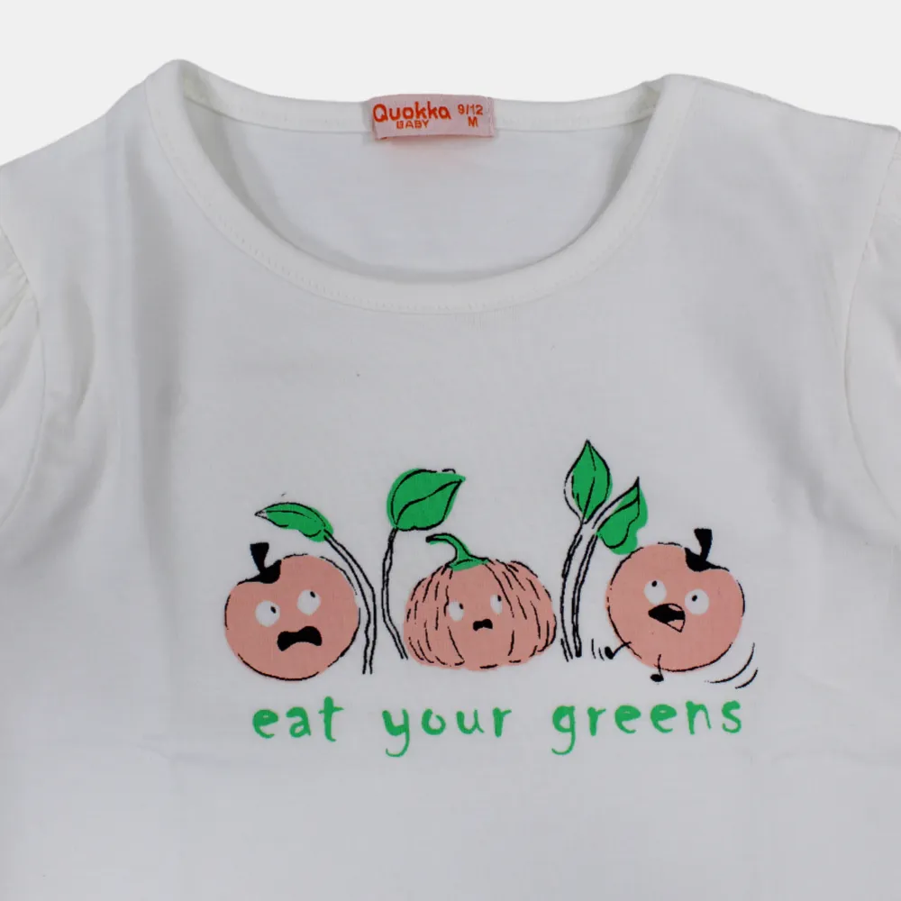 Mädchen Kurzarm Baumwoll-T-Shirt mit 