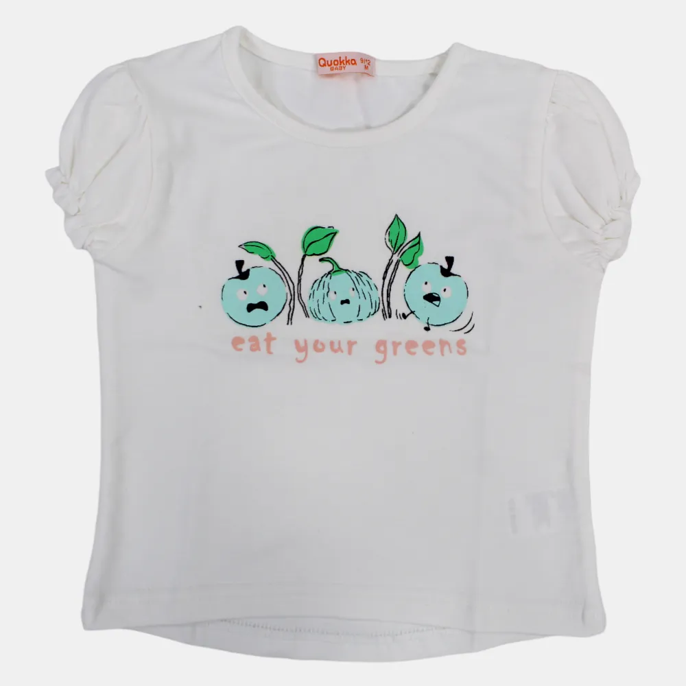 Mädchen Kurzarm Baumwoll-T-Shirt mit 