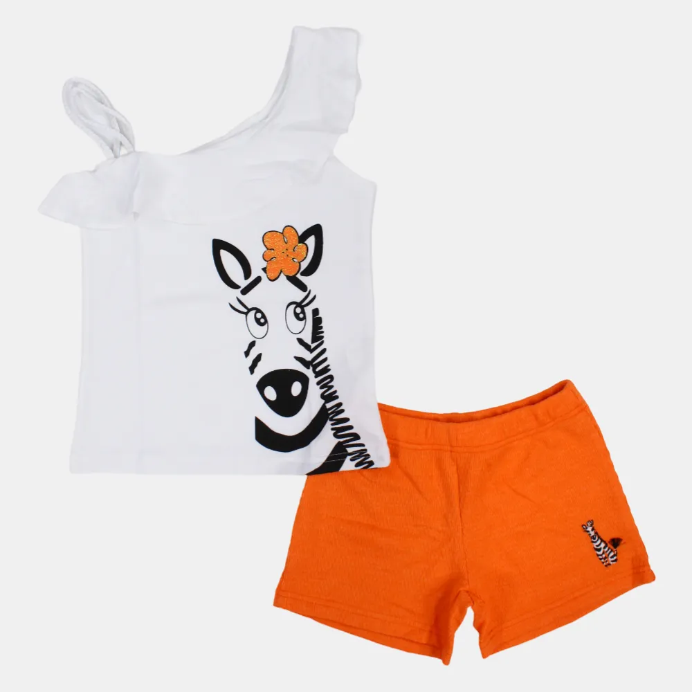 Mädchen ärmelloses Baumwoll-2-teiliges Outfit-Set
