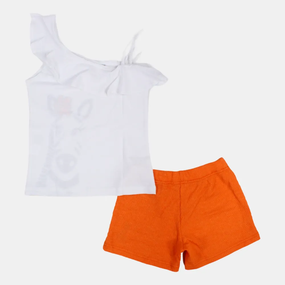 Mädchen ärmelloses Baumwoll-2-teiliges Outfit-Set