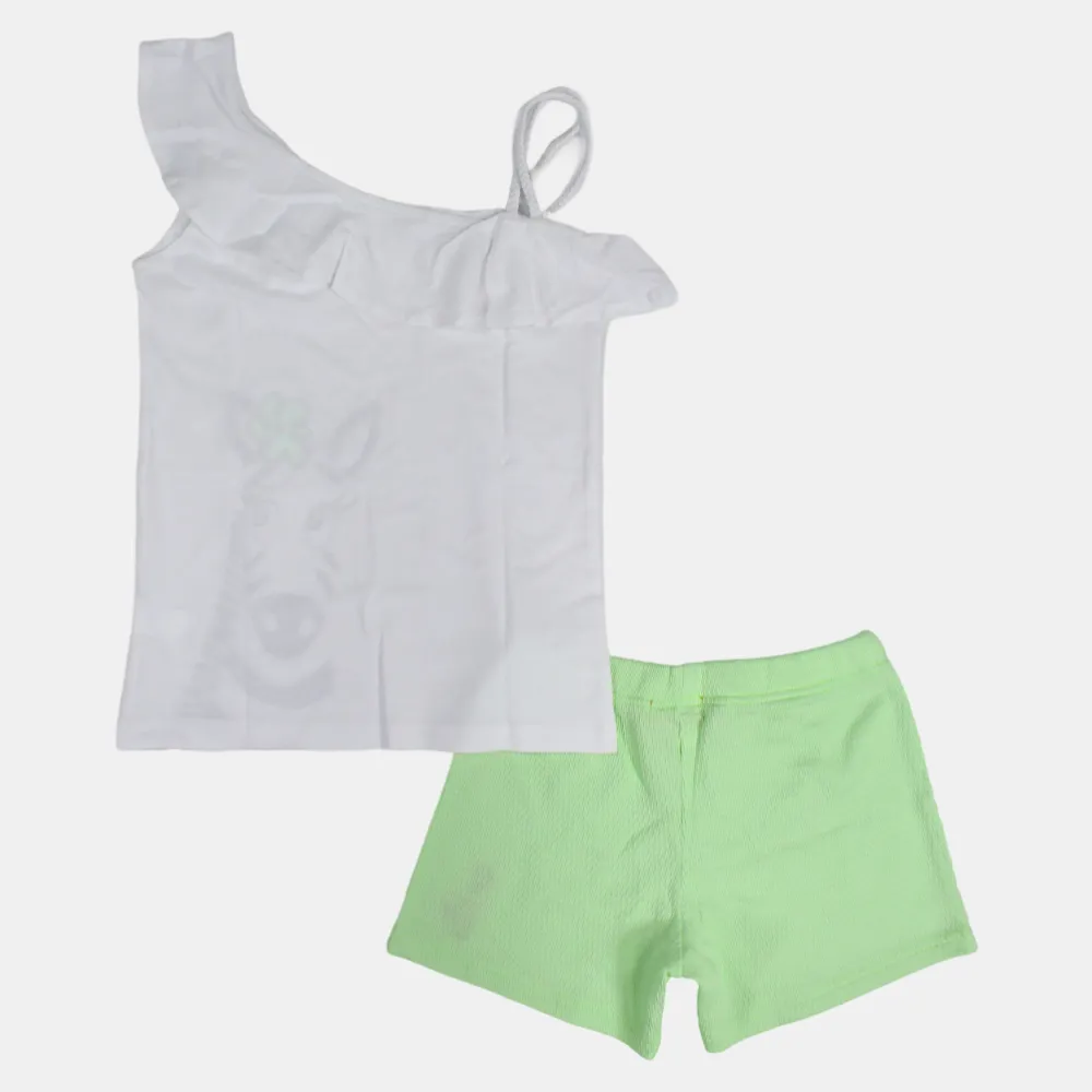 Mädchen ärmelloses Baumwoll-2-teiliges Outfit-Set