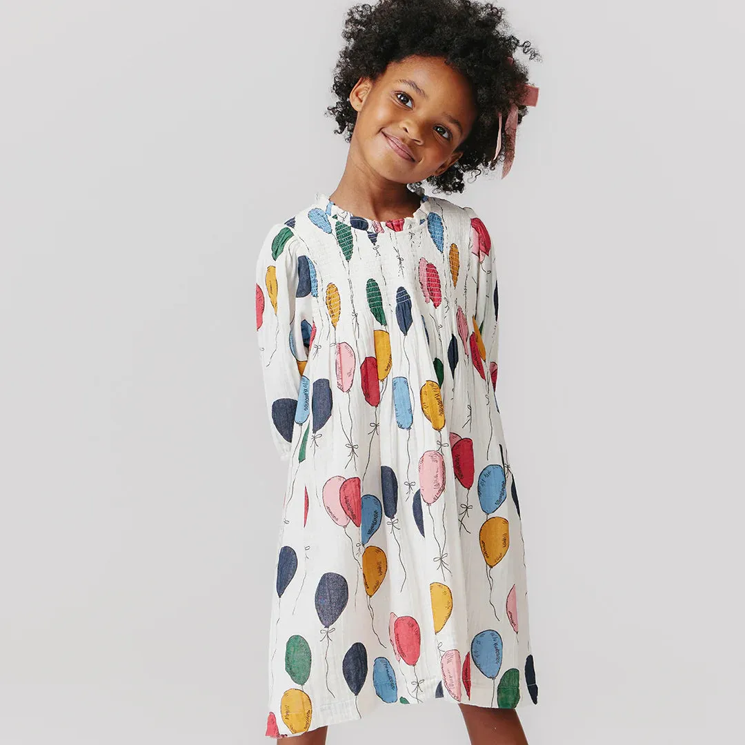 Stevie-Kleid für Mädchen mit Ballonbündeln