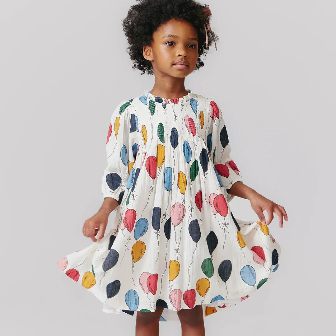 Stevie-Kleid für Mädchen mit Ballonbündeln