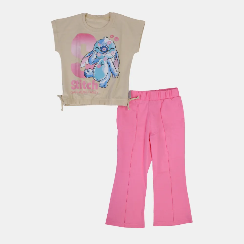 Mädchen Stitch Kurzarm-Baumwoll-Pyjama-Set