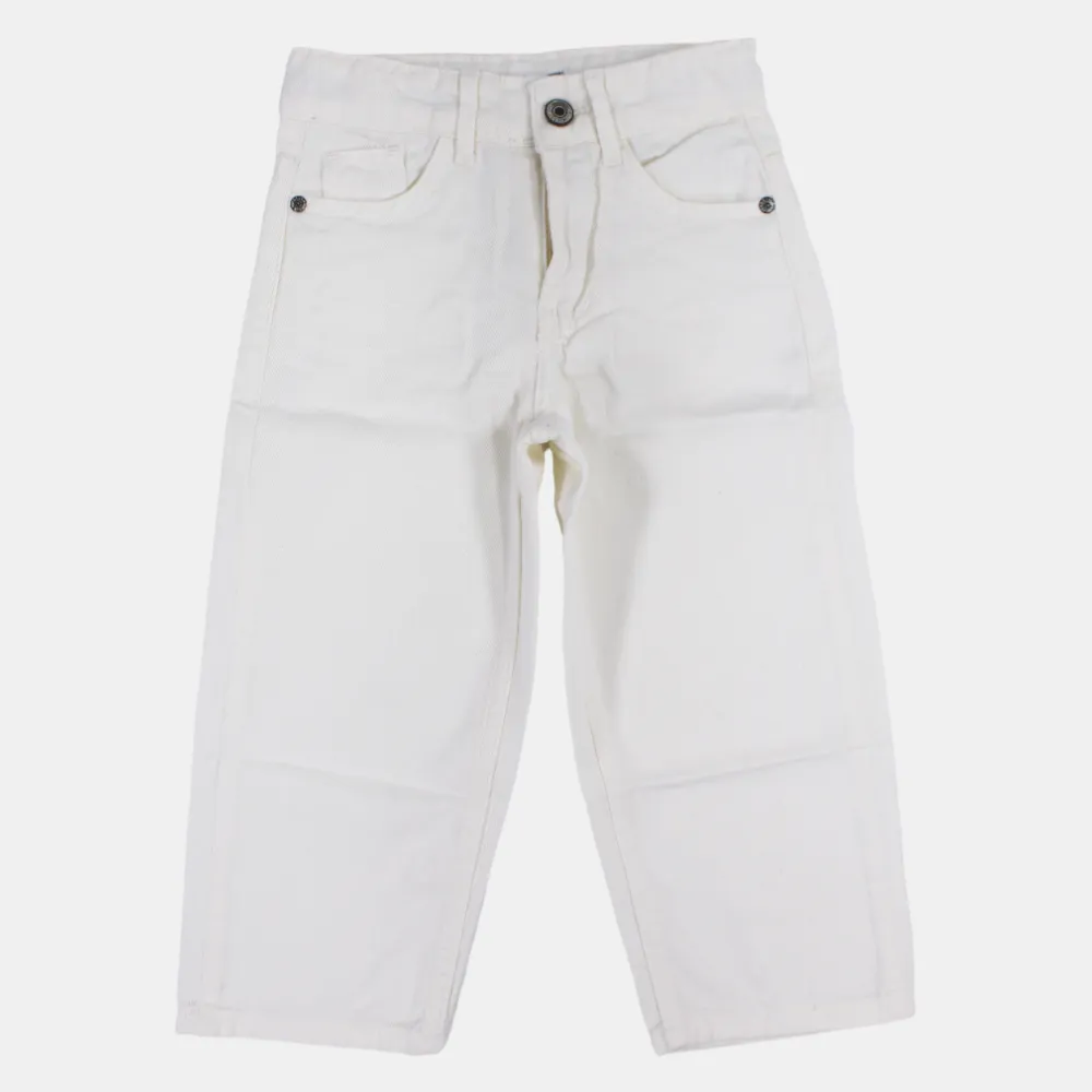 Mädchen Weiße Gabardine Hose