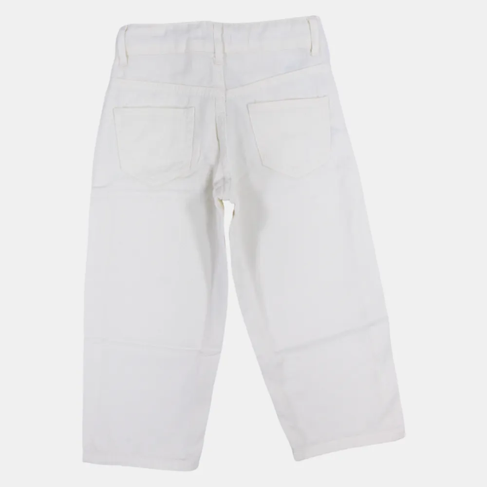 Mädchen Weiße Gabardine Hose