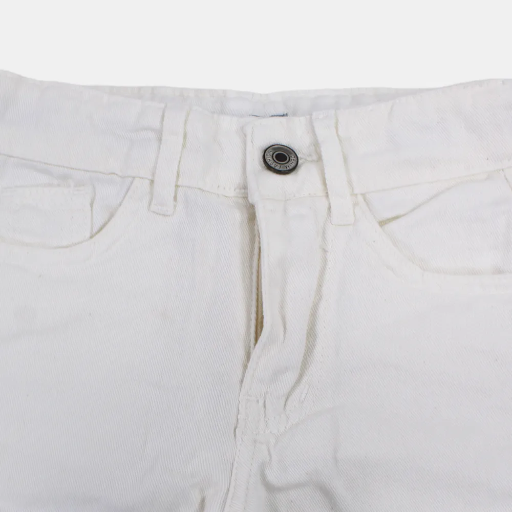 Mädchen Weiße Gabardine Hose