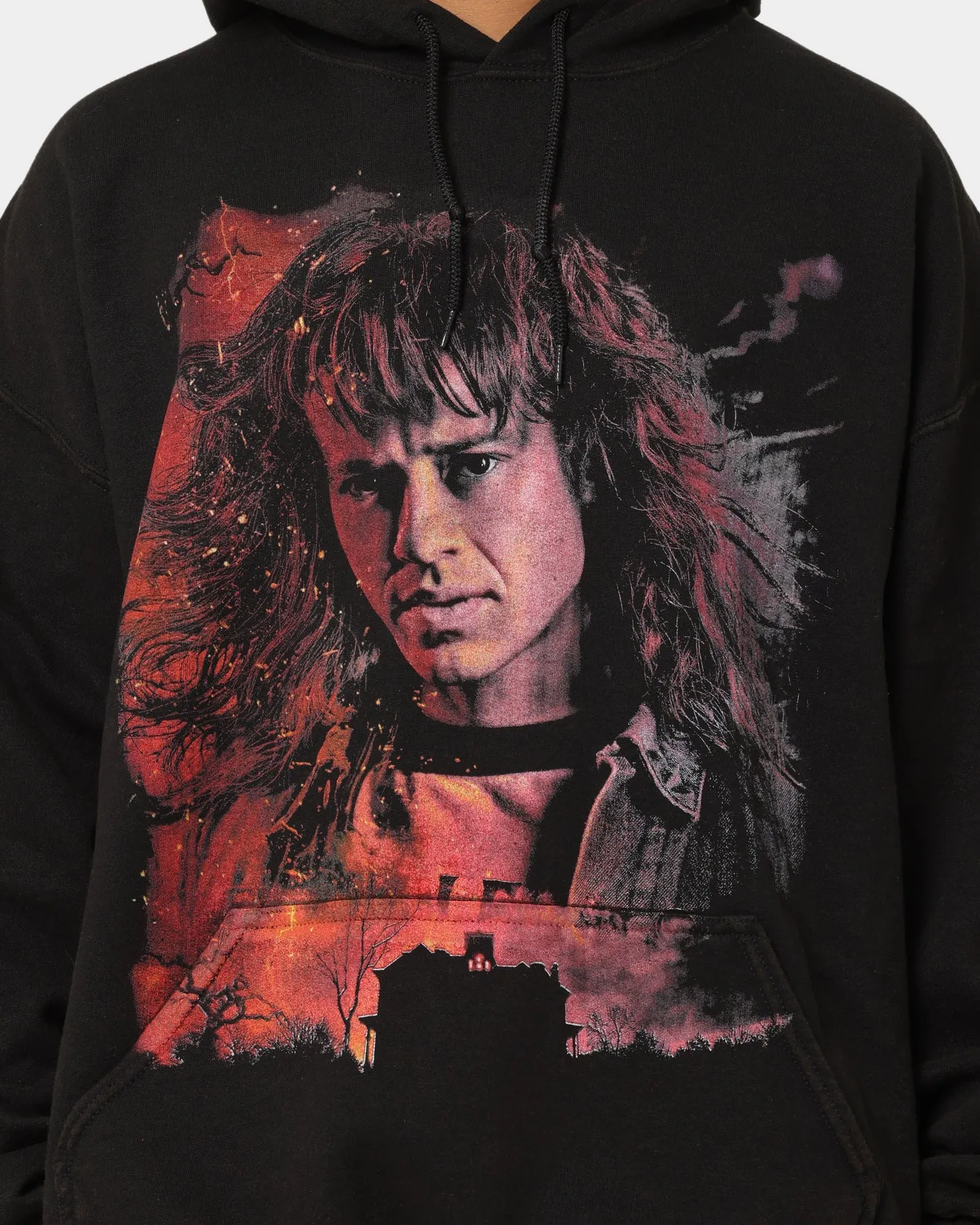 Goat Crew X Stranger Things Eddie Vintage Hoodie Schwarzgewaschen