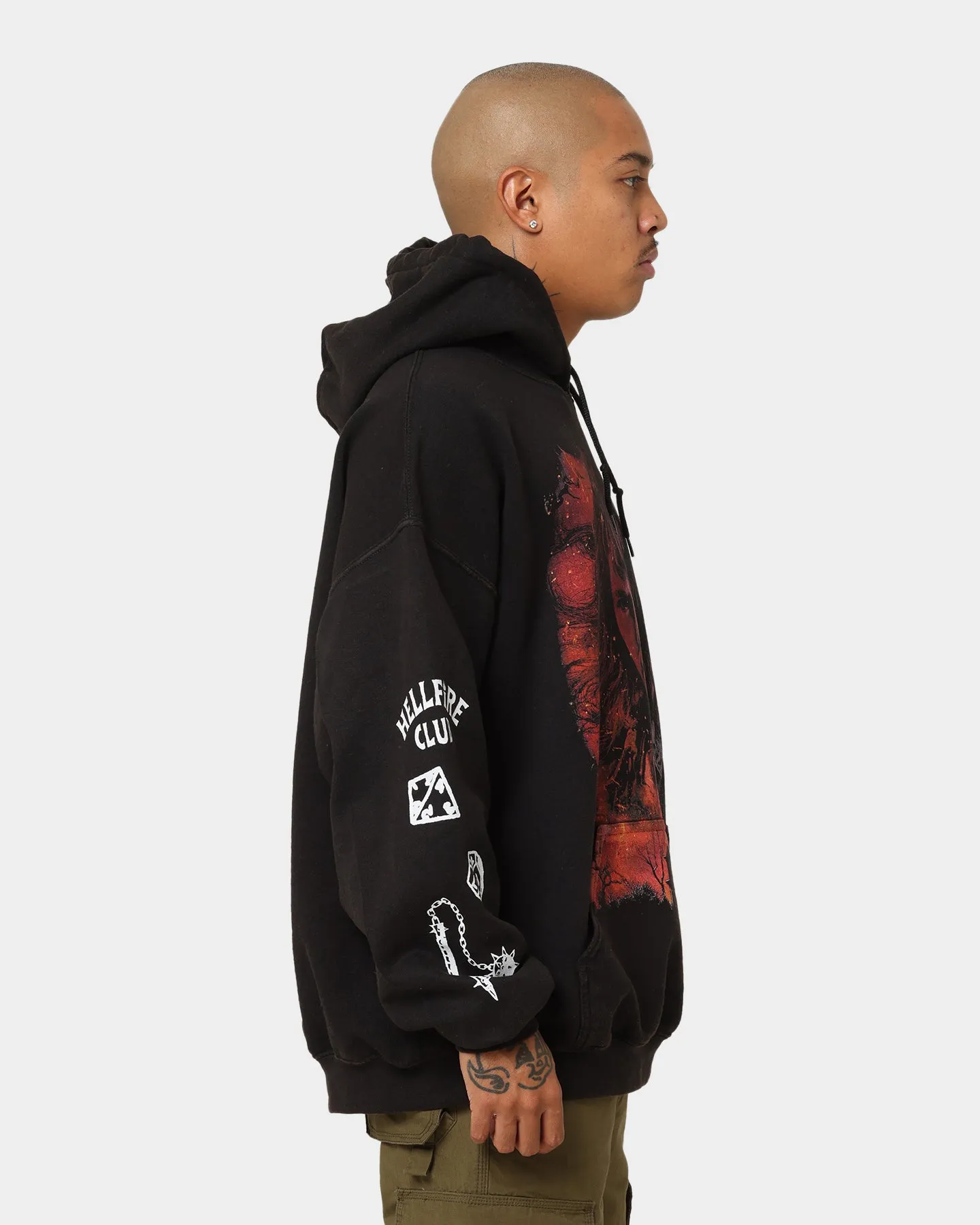 Goat Crew X Stranger Things Eddie Vintage Hoodie Schwarzgewaschen