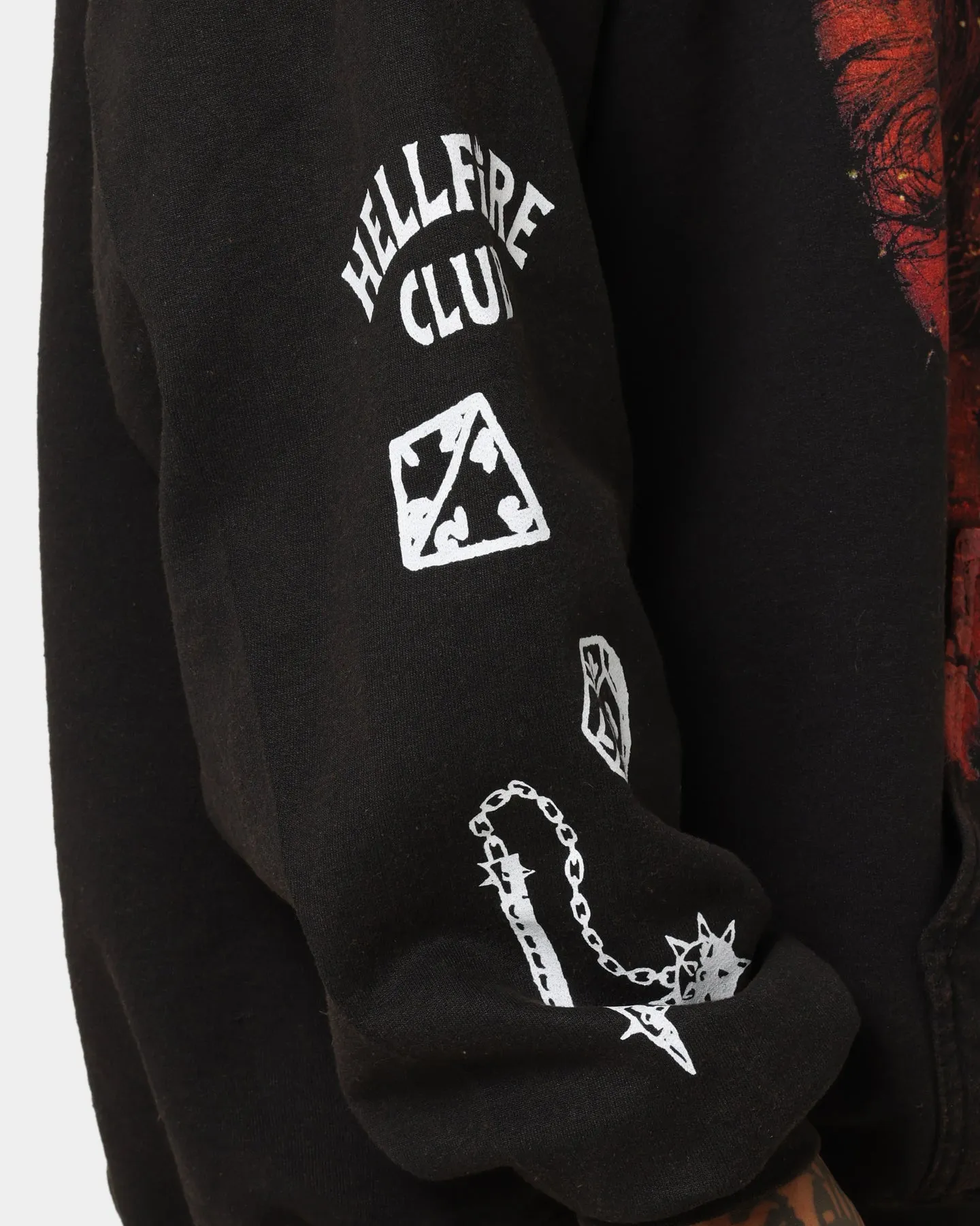 Goat Crew X Stranger Things Eddie Vintage Hoodie Schwarzgewaschen